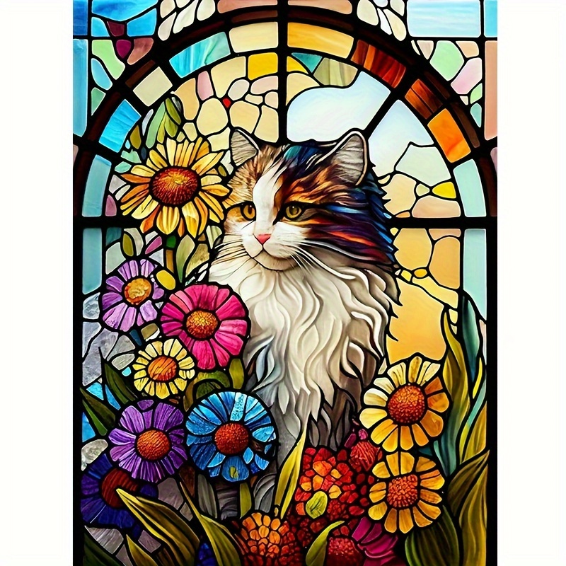 

Cat Diamond Art Painting Kit 5d Diamond Art Set Painting With Diamond Gems, Arts And Crafts For Home Wall Decor