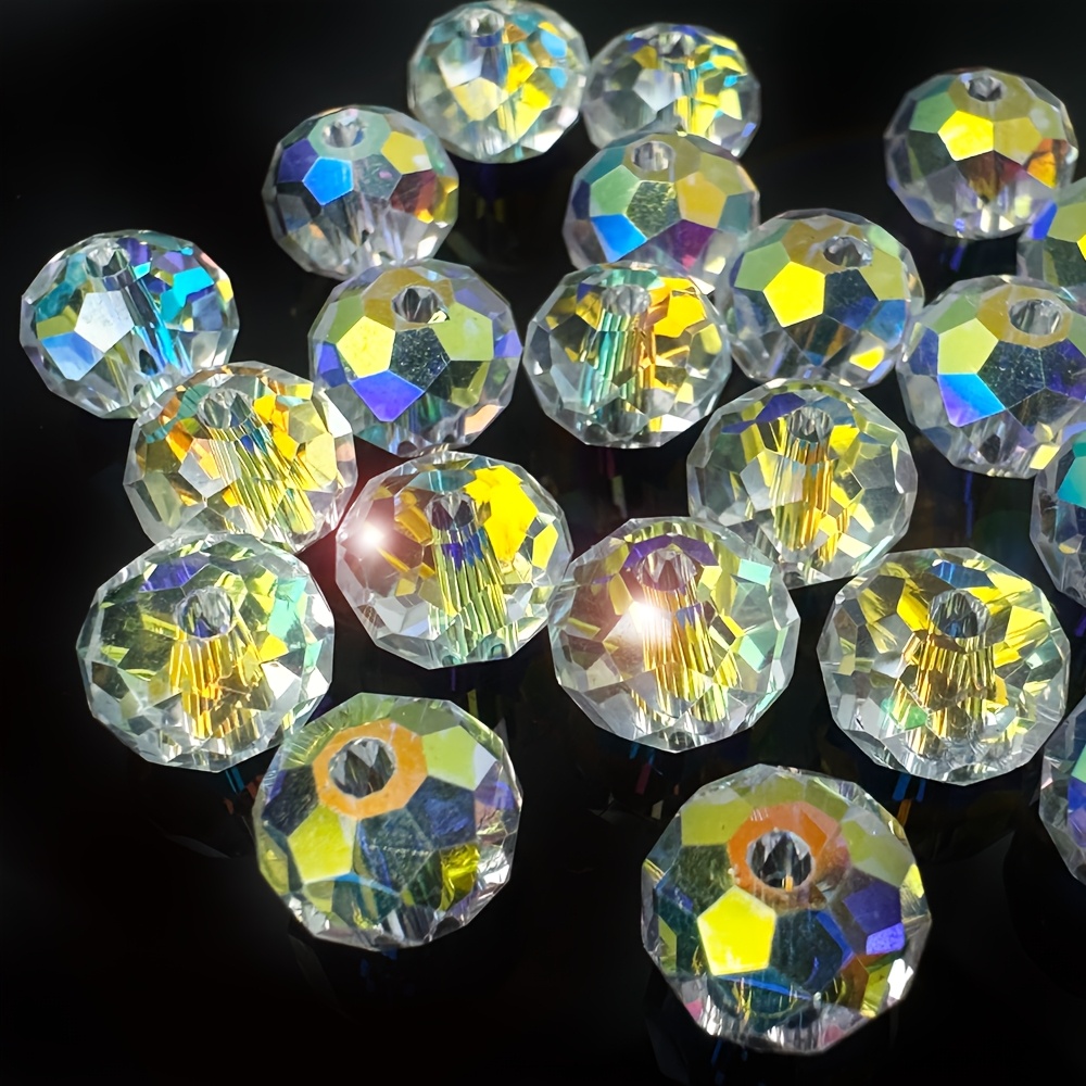 

111/81/61pcs Luxurious Crystal Beads - Sparkling Multi-, Transparent Glass Beads With Holes For Making, Crafting Necklaces, Bracelets & Earrings, In 4/6/8mm Sizes, Beads For Jewelry Making