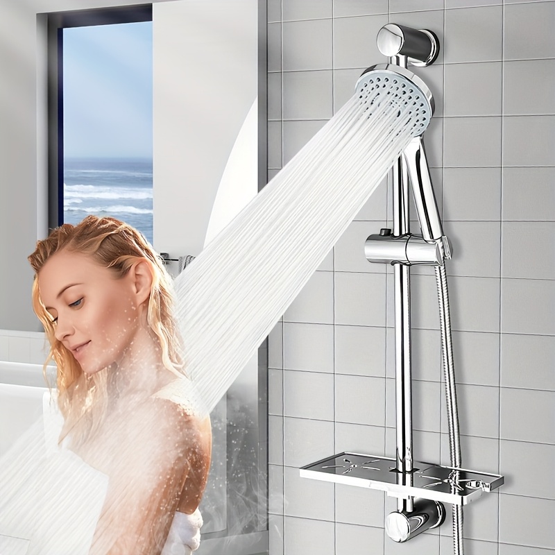 Stainless Steel Lifting Shower Set with 5-Function Hand-Held Shower