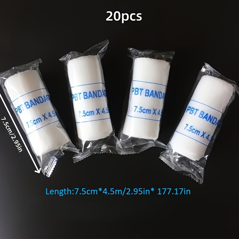 20 Rolls Of Dressings | Breathable, Stretchable White Nursing Wrap With Flexible Design For Finger, Wrist, And Leg Support