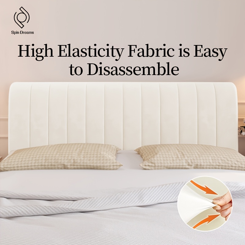 milk velvet padded cover used for decorating the bedside retro luxury   thick stretch bed headboard slipcover covers machine washable pp fill soft and elastic multiple colors sizes   details 4