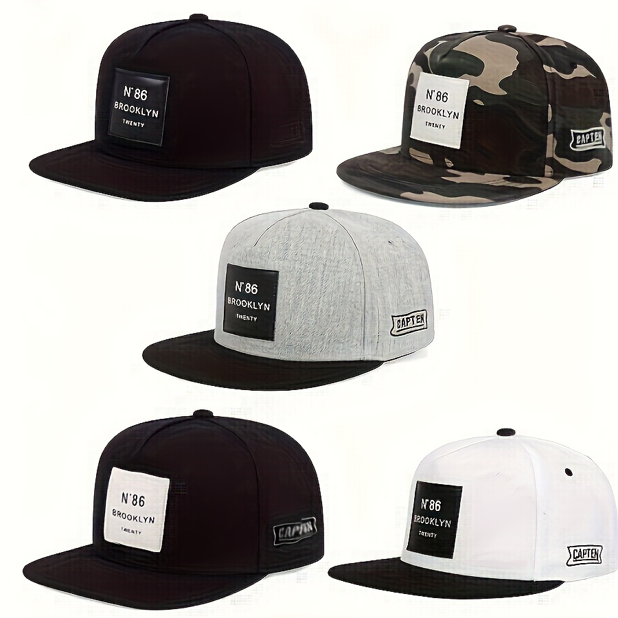 TEMU 5pcs Korean Casual In 5 Colors Featuring The N86 Patch, Perfect For Street Dance And Hip-hop Styles. Ideal For Spring And Summer, Unisex