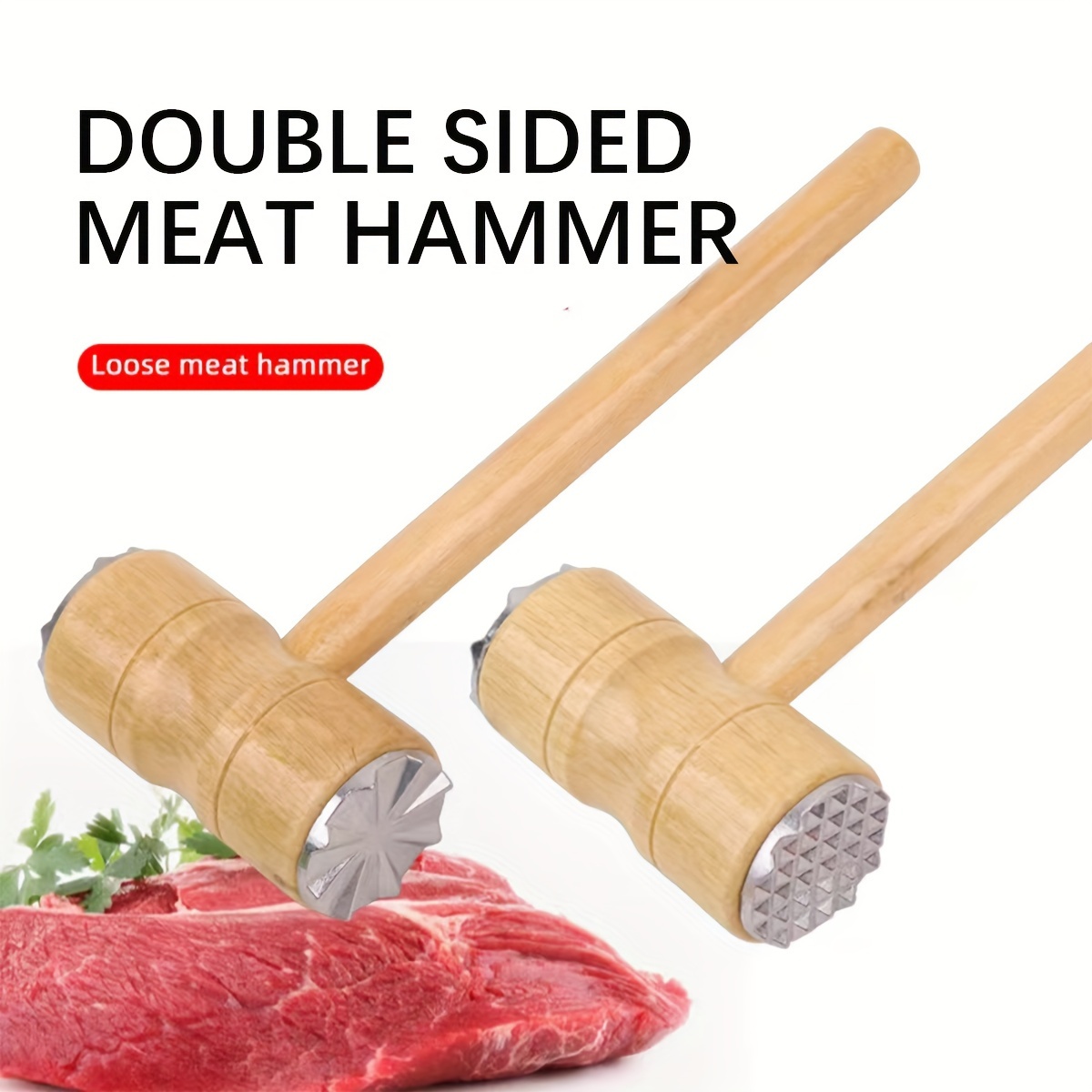 

1pc, Versatile Kitchen Double-sided Hammer, Household Steak Hammer, Kitchen Meat Tenderizer Hammer, Suitable For Family Kitchen Meat Tenderizer Hammer For Tenderizing And Pounding Meat Filling