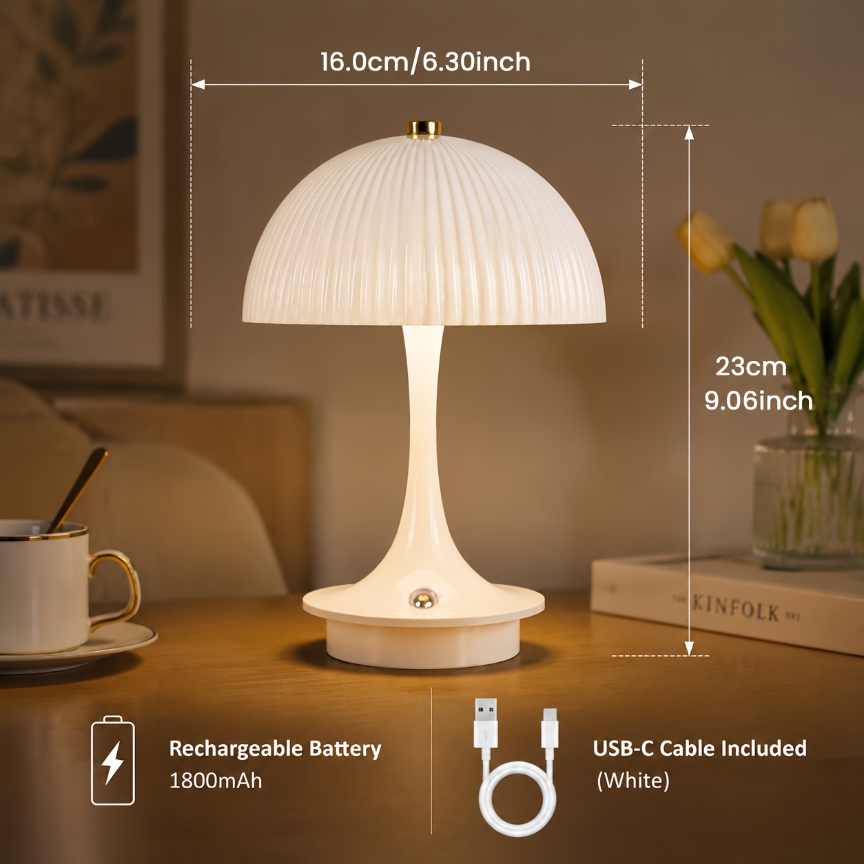LED Intelligent Rechargeable Desk Lamp with Touch Control