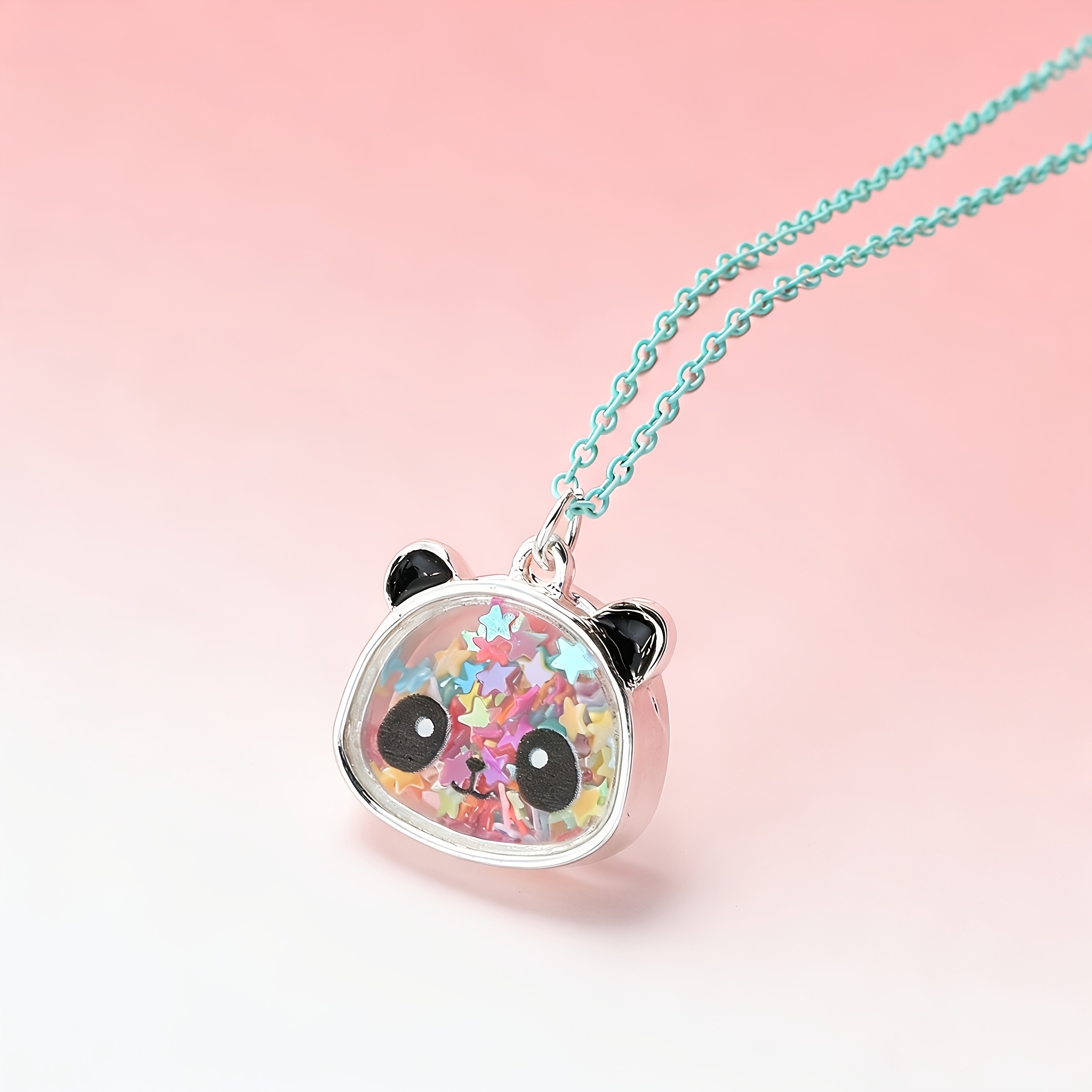 1pc 1pcs Cute Panda Pendant Necklace With Chain & Clasp - Adjustable Box Chain Suitable For Girls, Multicolor Panda Jewelry, Parties, For Daughter, Granddaughter, Kids