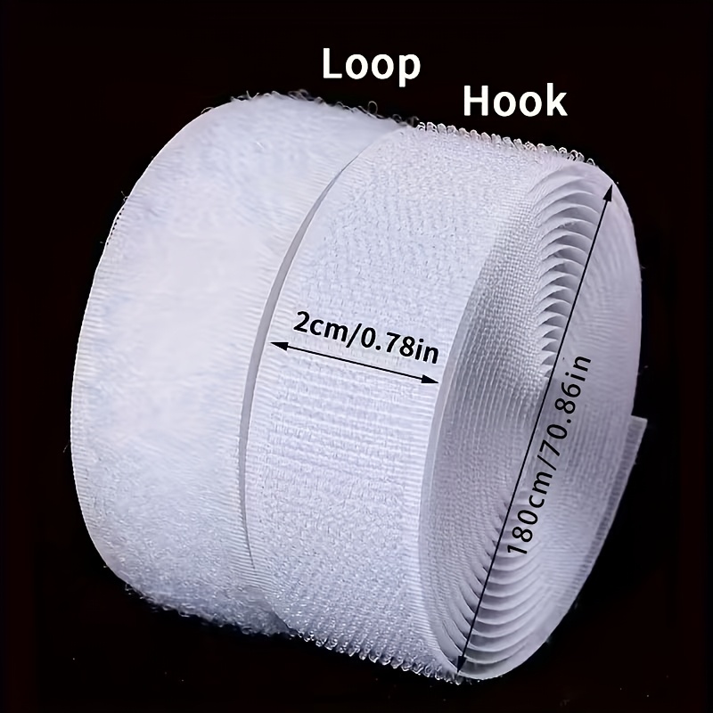TEMU 180 Cm White Tape - Heavy-duty Self-adhesive Tape, Strong And Reusable, Suitable For Sewing, Crafts, And Clothing Projects - Compatible With