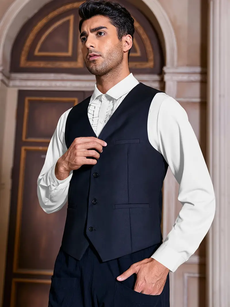 mens ruffle tuxedo shirt 80s prom button frill Temu