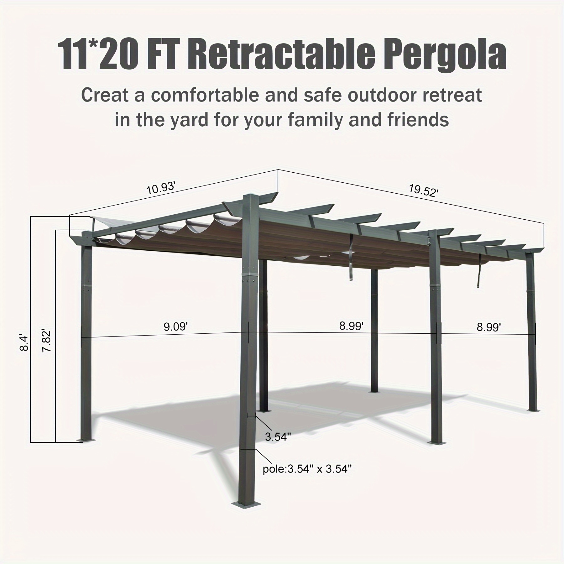 Outdoor Retractable Pergola Weather resistant - Temu