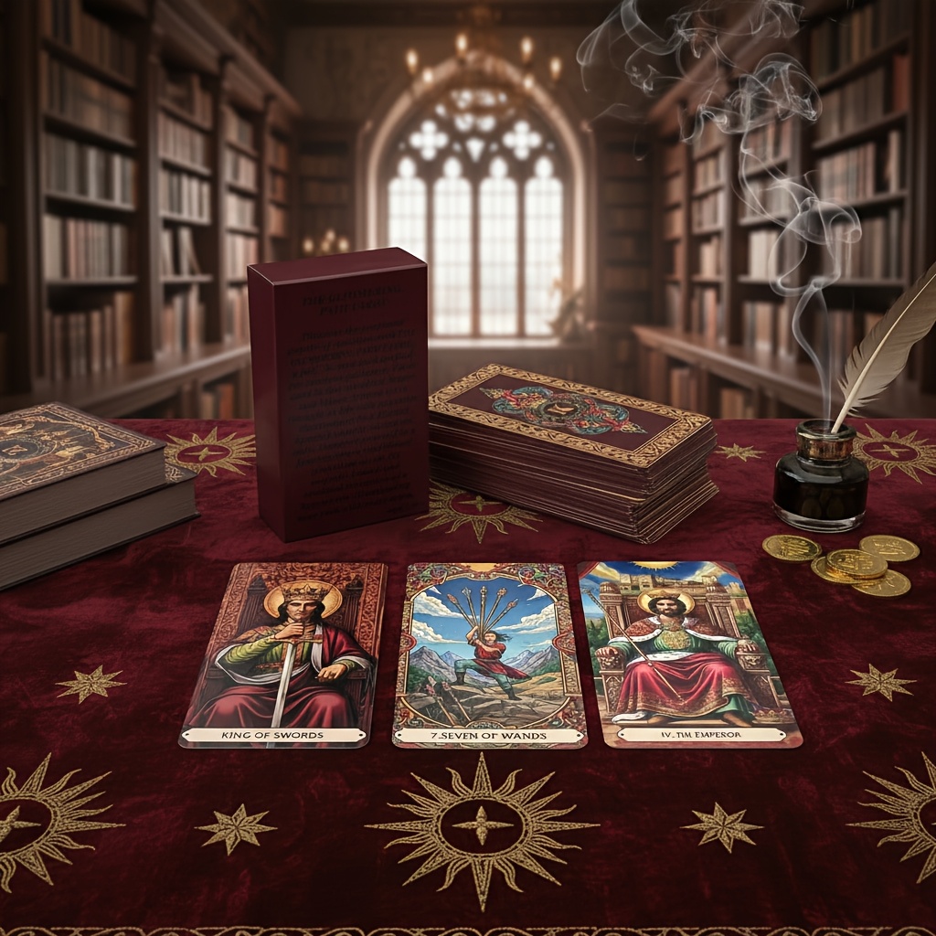 Image of English Tarot, Classic Deck, 78 Cards, Innovative Themed Illustrations, 4.72 X 2.75 Inch Cards, Pdf English-thai Guide