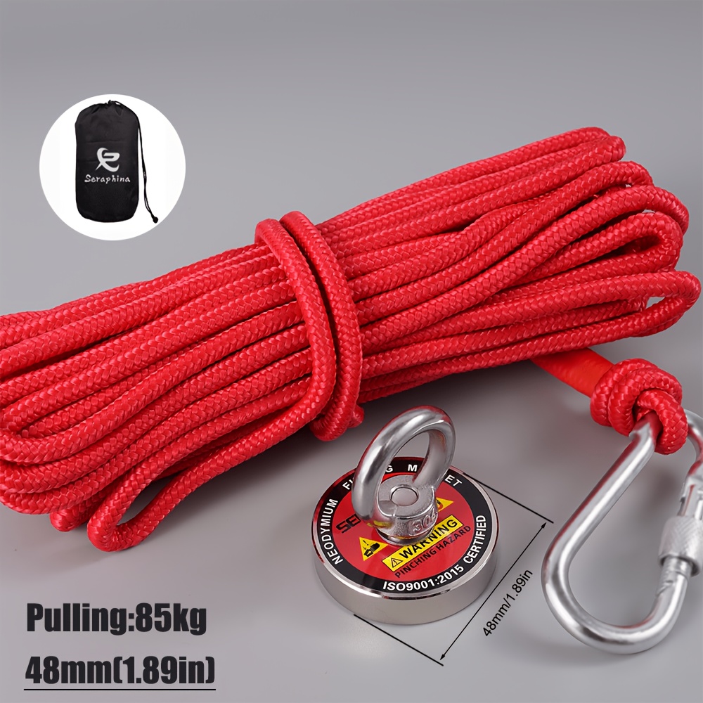 Image of This Fishing Magnet Kit Features A Compact Single-sided Magnet, A Durable 10-meter Rope And A Portable Storage Bag, Making It An For Fishing And Magnetic Recovery