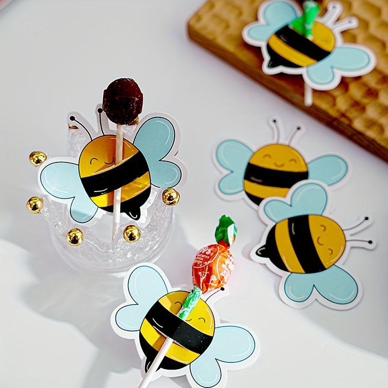 

50pcs Bee Stick Candy Insert Card Suitable As Great Party Supplies Eid Mubarak