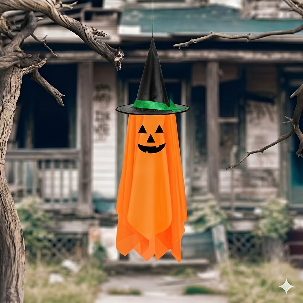 Image of Halloween Hanging Decorations Outdoor Outside - 1 Pack Halloween Hanging Pumpkin Decorations Decor Pumpkin Orange Cute Pumpkin Decorations Decor For Kids Outdoor Outside Garden Tree