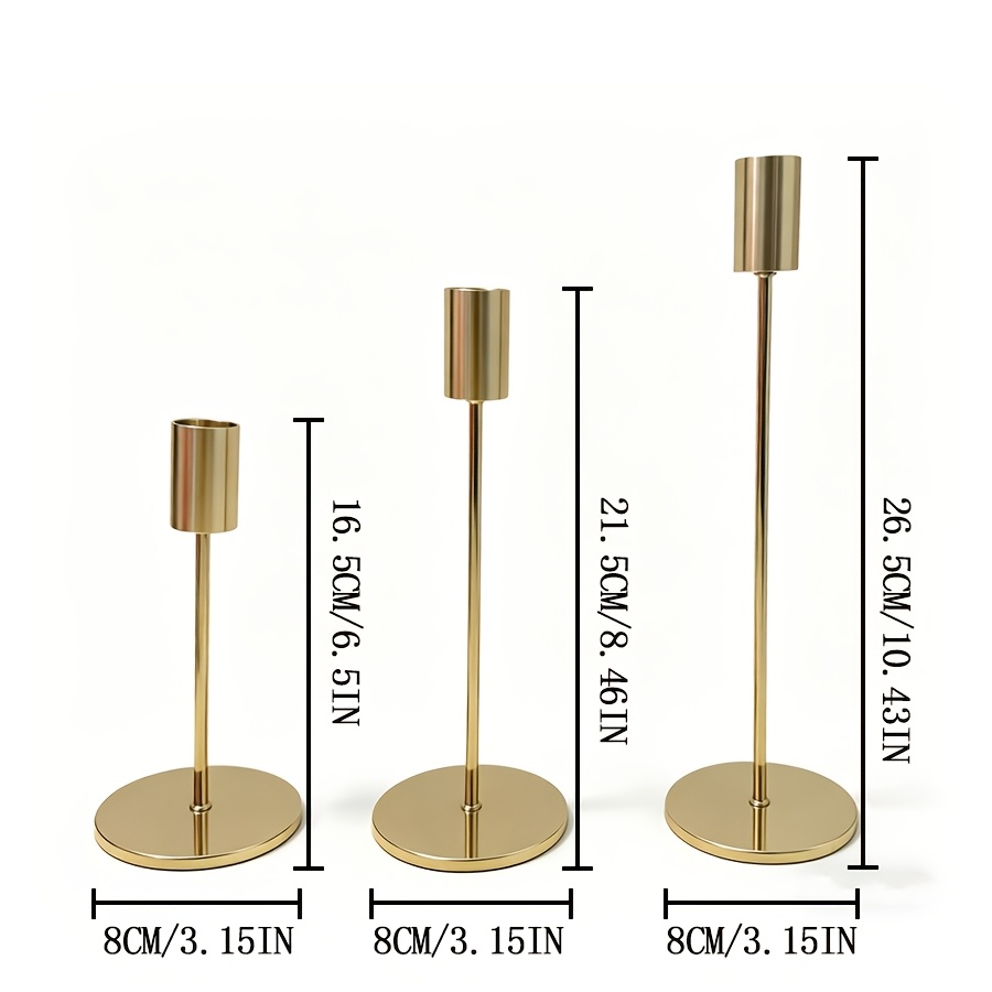 Set of 12 Rose Golden Wrought Iron Candle Holders