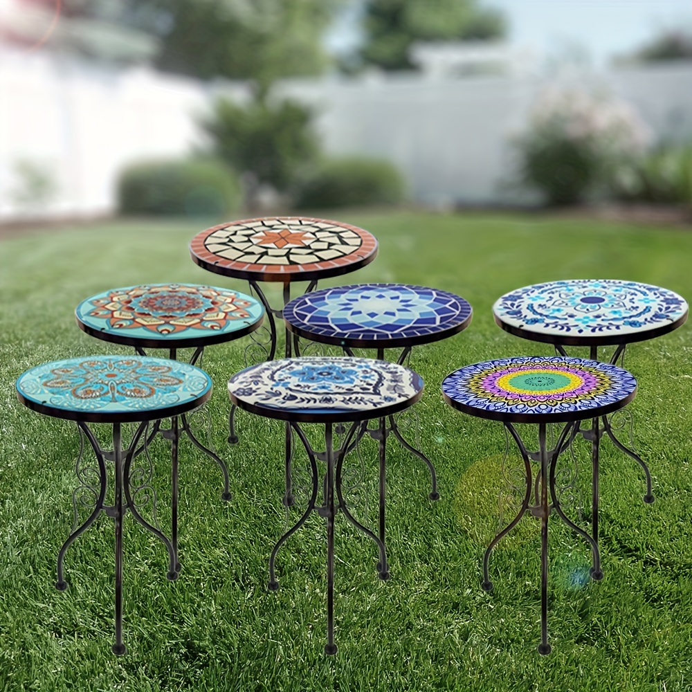 mesa auxiliar de vidrio para patio, mesa pequeña de té para ocio, mesa pequeña de  , mesa lateral   para escritorio, adorno