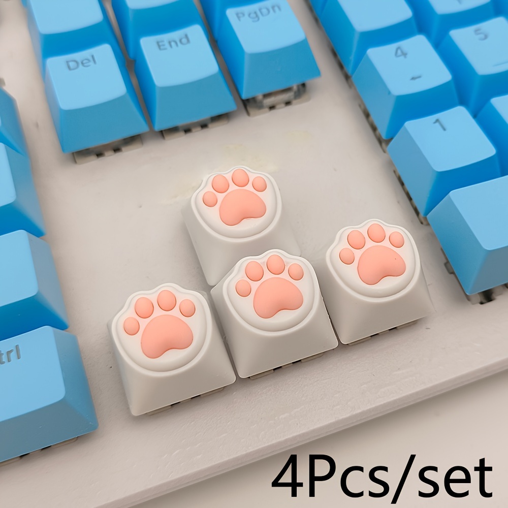 

Cute Keycap Set, 4pcs - Kawaii Abs Resin For With Axis