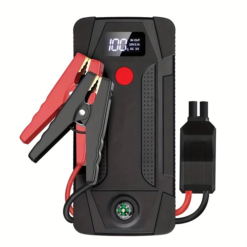 6000A Peak 26800mAh Portable Car Battery Charger with Fast Charging, LED Display, and Smart Jumper Box - Insulated Material, USB Type-C, 12V Automatic