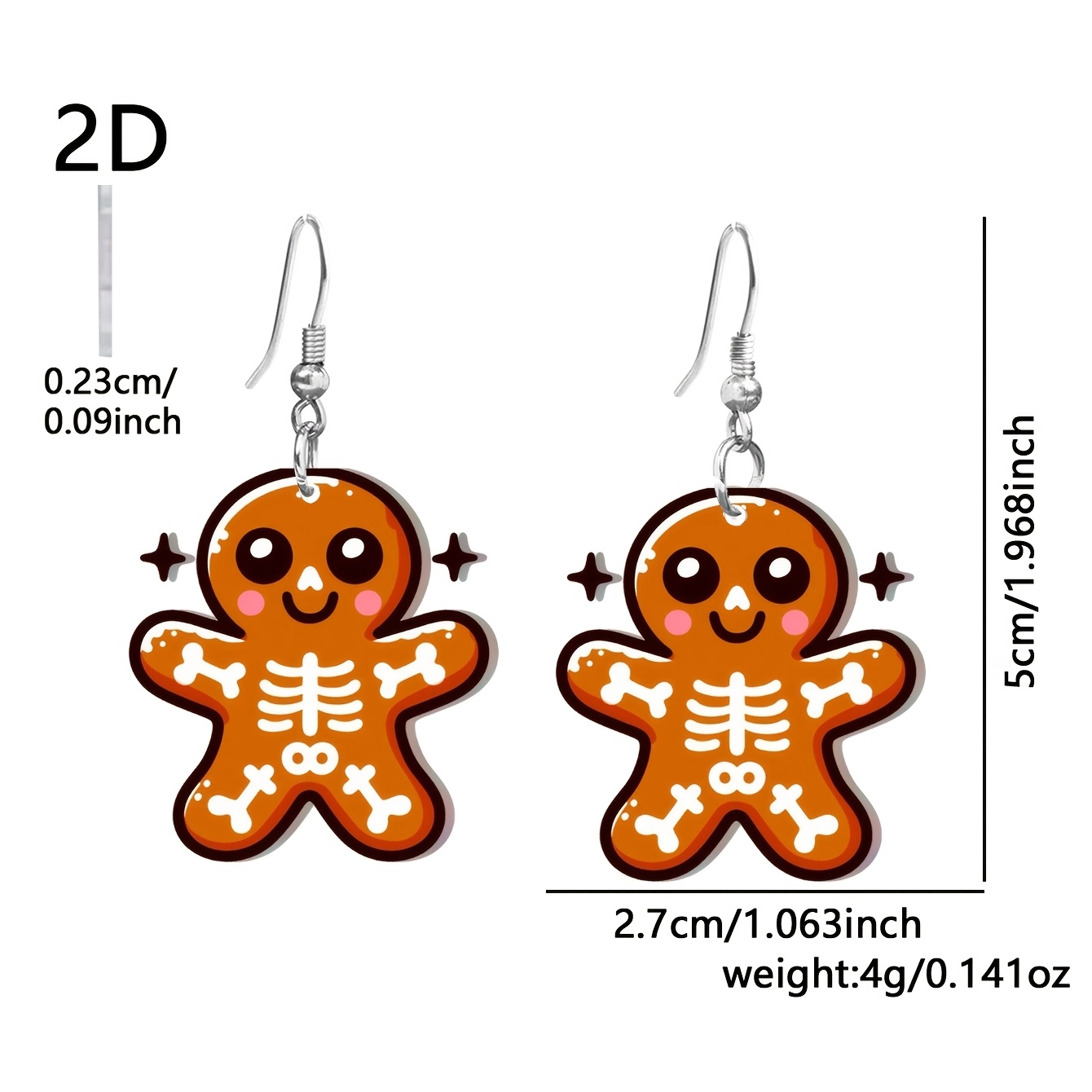 YUJUGLOW Women's Gothic Skeleton Earrings, Quirky