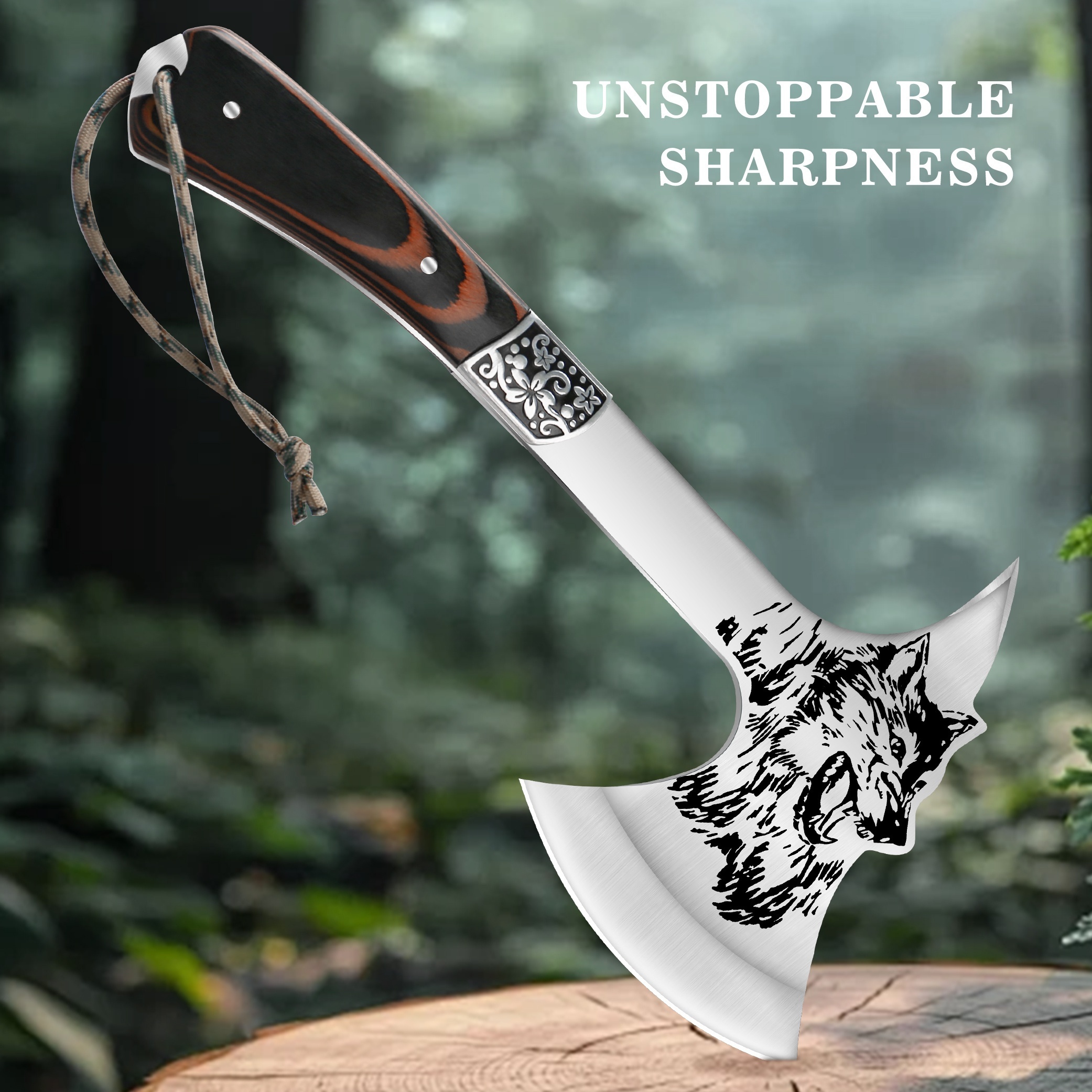 

Camping Axe With Nylon Sheath, Survival Axe For Outdoor , Camping Axe With Gift Box, Hand Axe For Adventure, Hunting, Hiking, Gardening