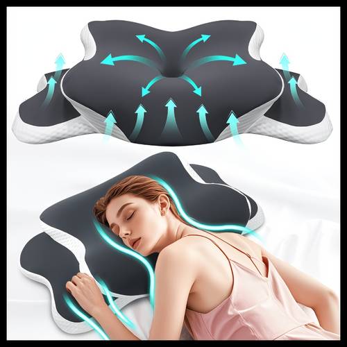 ergonomically designed slow rebound shape suitable for side back and prone sleeping comfortable neck pillow supporting the cervical spine bedding