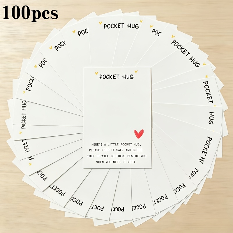 TEMU 100 Pocket Hug Cards With Inspirational Messages, Decorative Mini Reminder Tags, Suitable For Family, , And Relatives - Ideal For Birthdays And