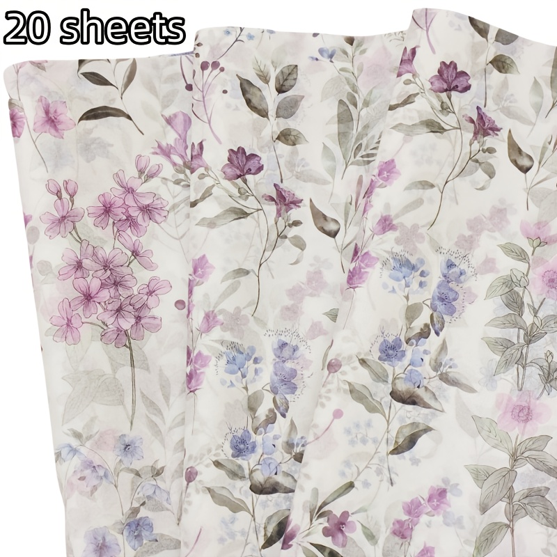 E-shop 10/ Blätter von lila Trompetenblumenmuster Geschenkverpackungstissue, 20*14 Zoll geeignet für Feuchtigkeit und Schutz von empfindlichen