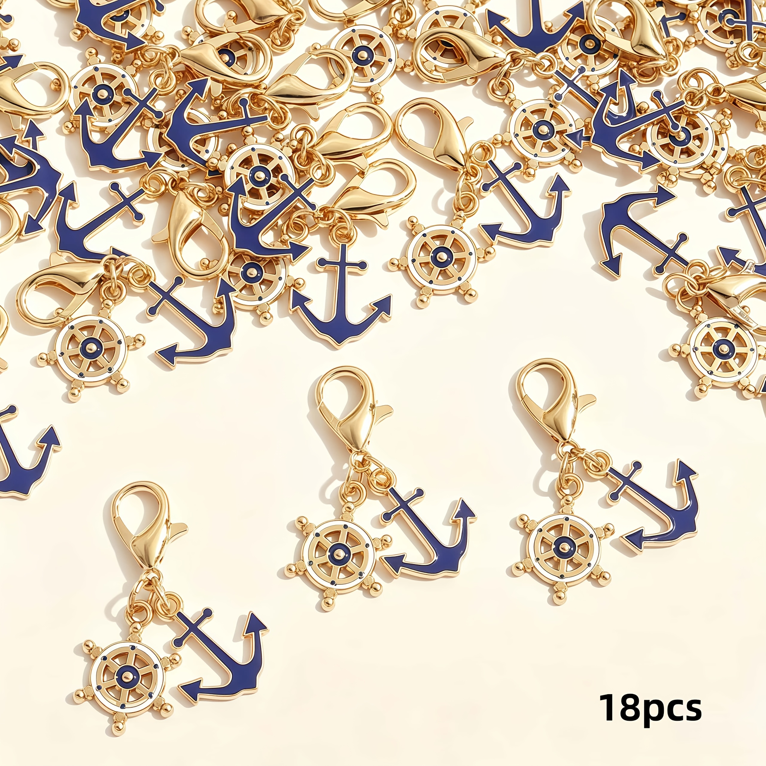 TEMU Ensemble de 18 pièces d' et de en alliage de , équipé de fermoirs mousquetons, adapté pour la création artisanale et le bricolage de porte-clés,