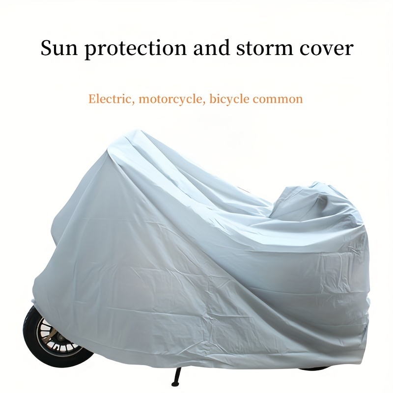 

Motorcycle Cover Single Layer Rain And Sun Protection Bicycle Car Cover, Electric Vehicle Protective Car Cover, Motorcycle Supplies, Outdoor Travel Essential, All Seasons Universal
