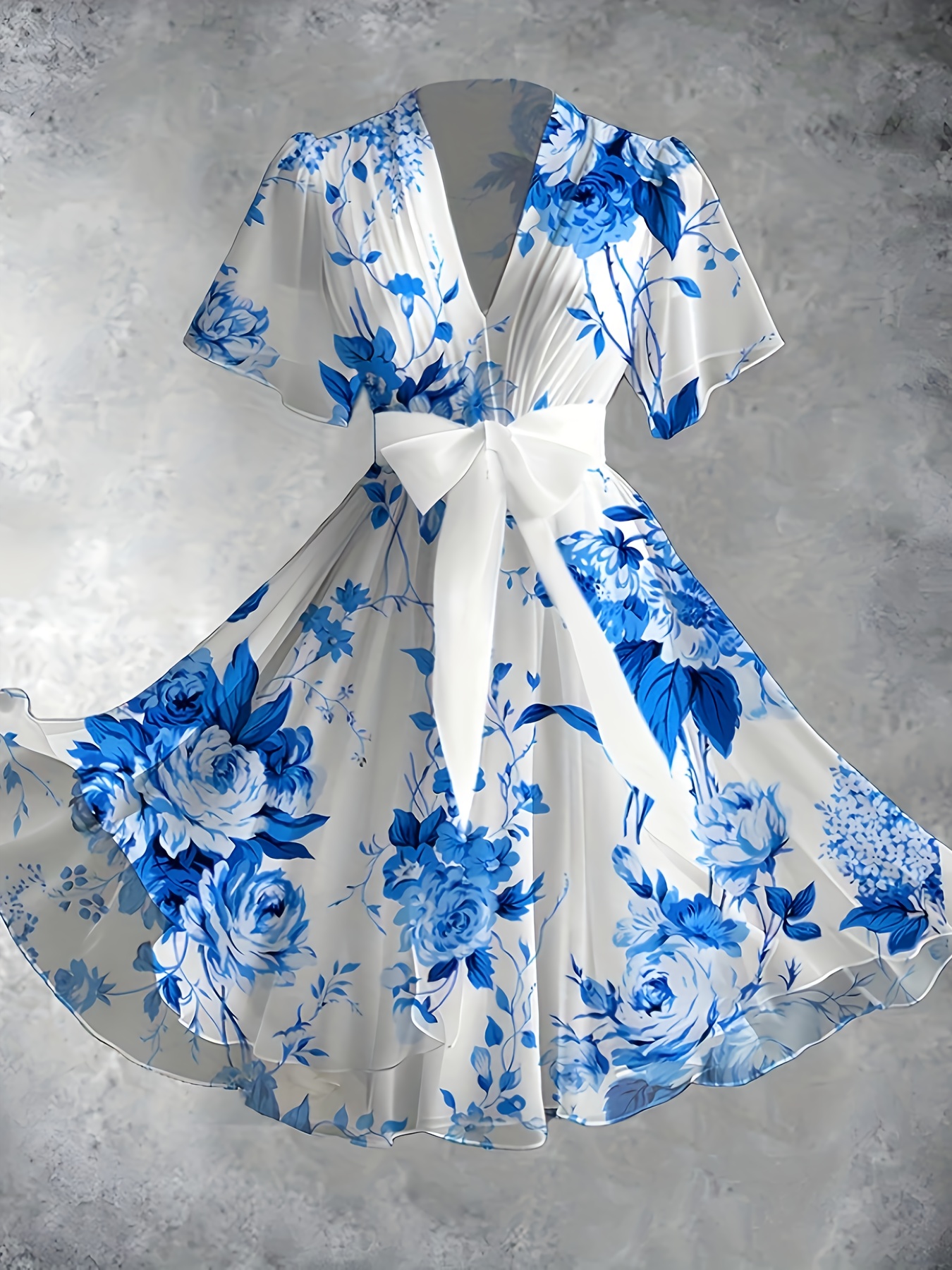 blue mermaid dress Light Blue Floral Print Bodycon Ruffle Trim Spaghetti Strap Maxi Dress –  Dazey Hill main image 1