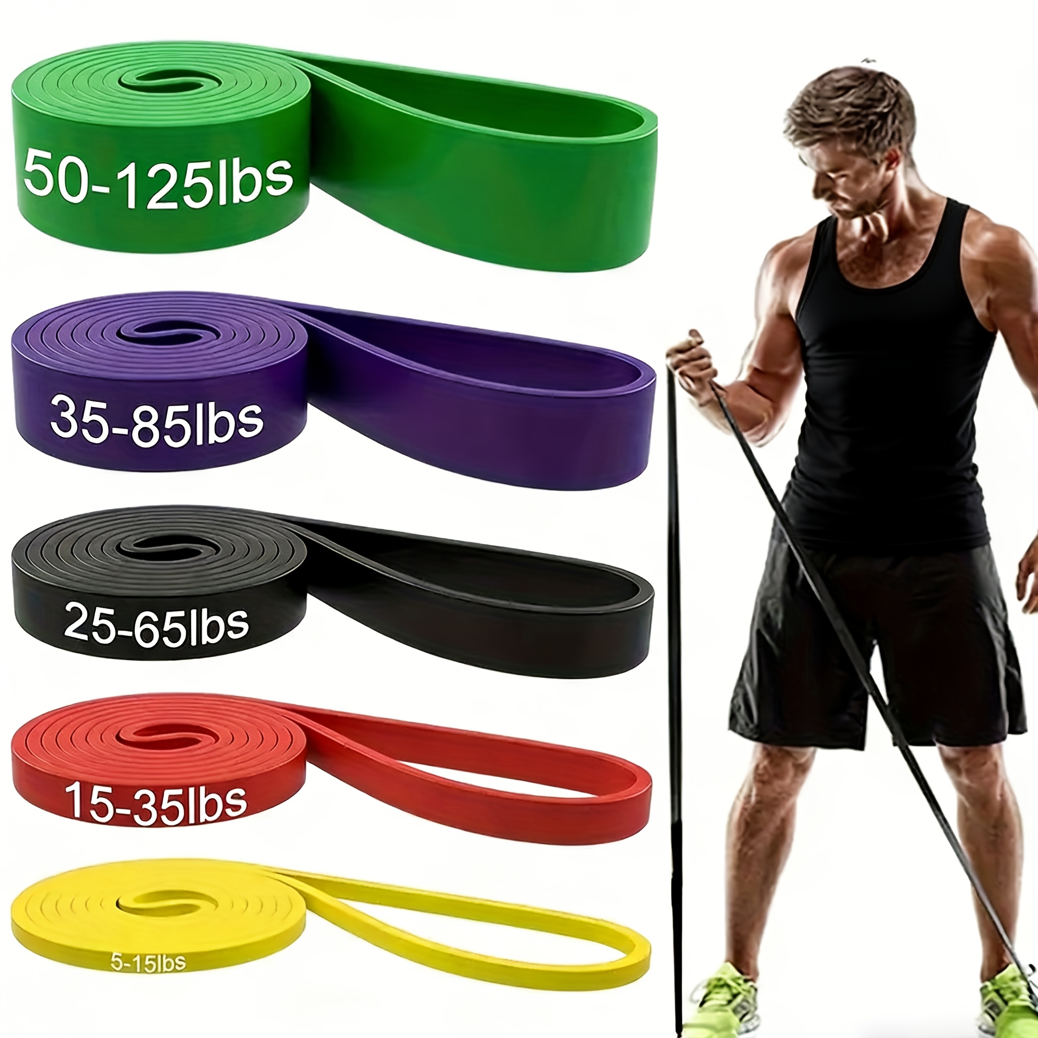   bands stackable tpe   bands for strength training fitness workout stretching home gym and more