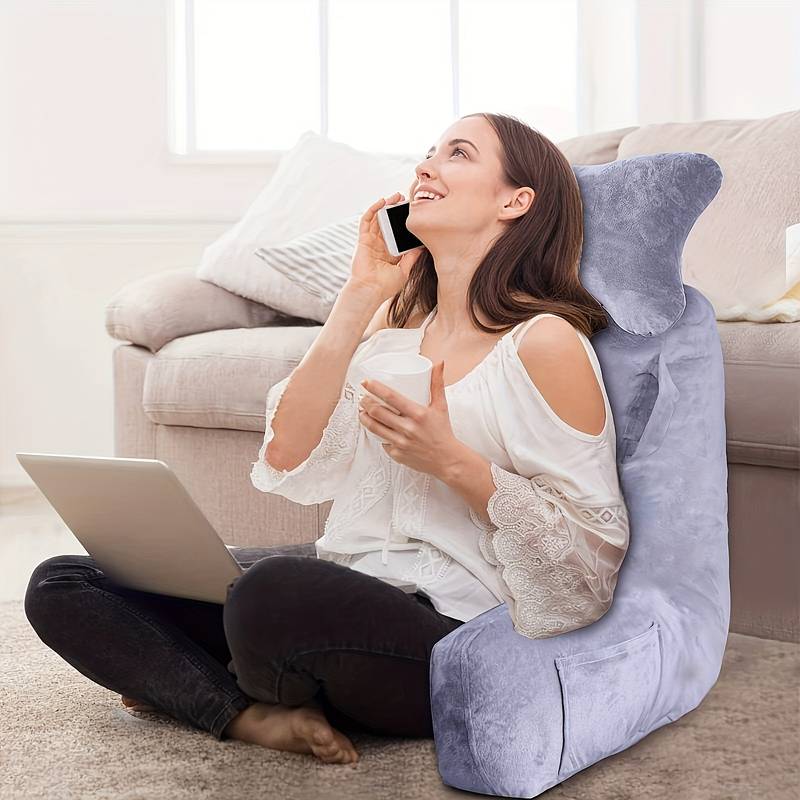Coussin Triangulaire De Soutien Lombaire - 180x50x20cm, Housse Amovible - Pour Lit, Canapé, TV - Multifonction
