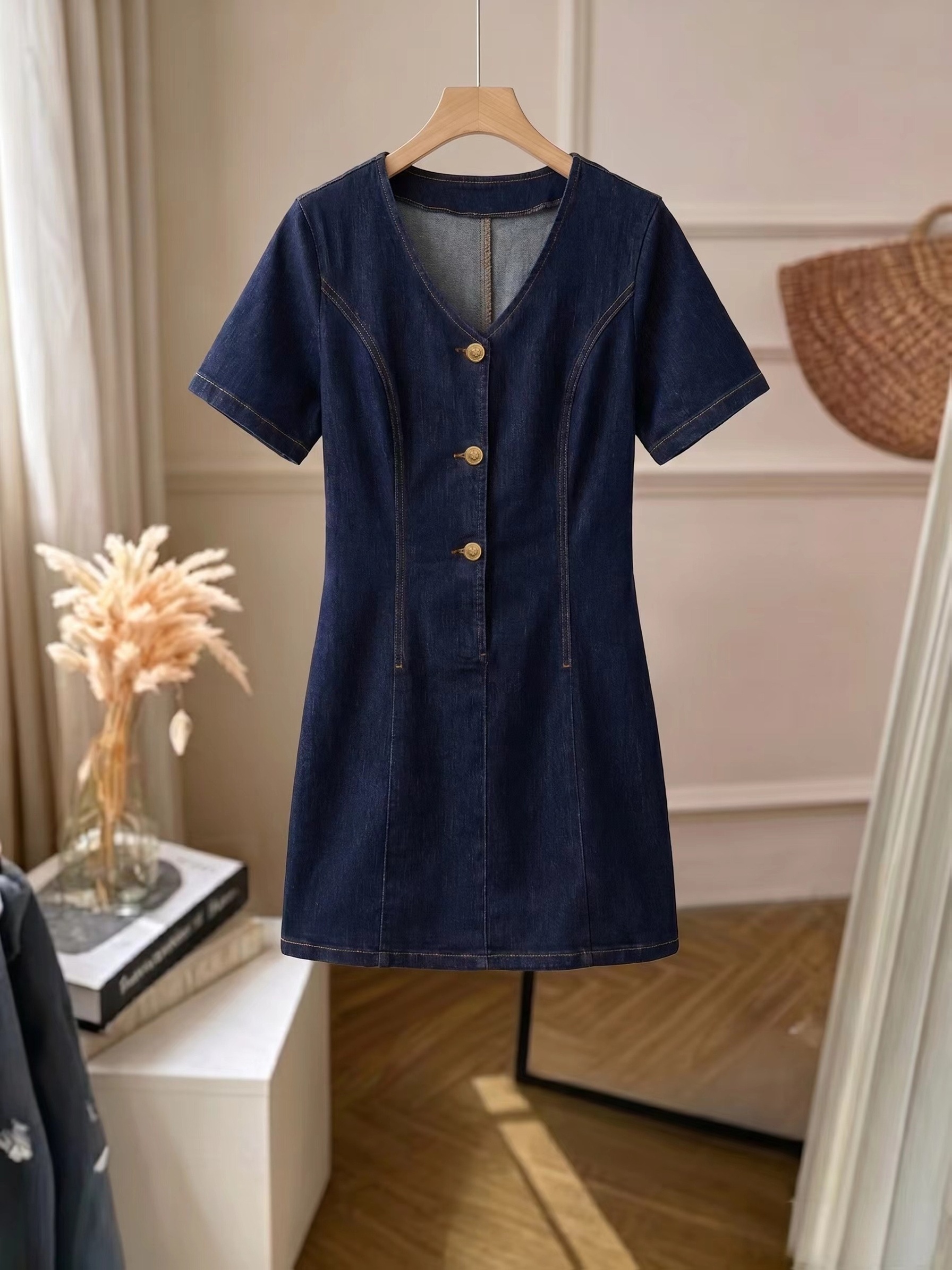 lazada denim dress short sleeve denim dress