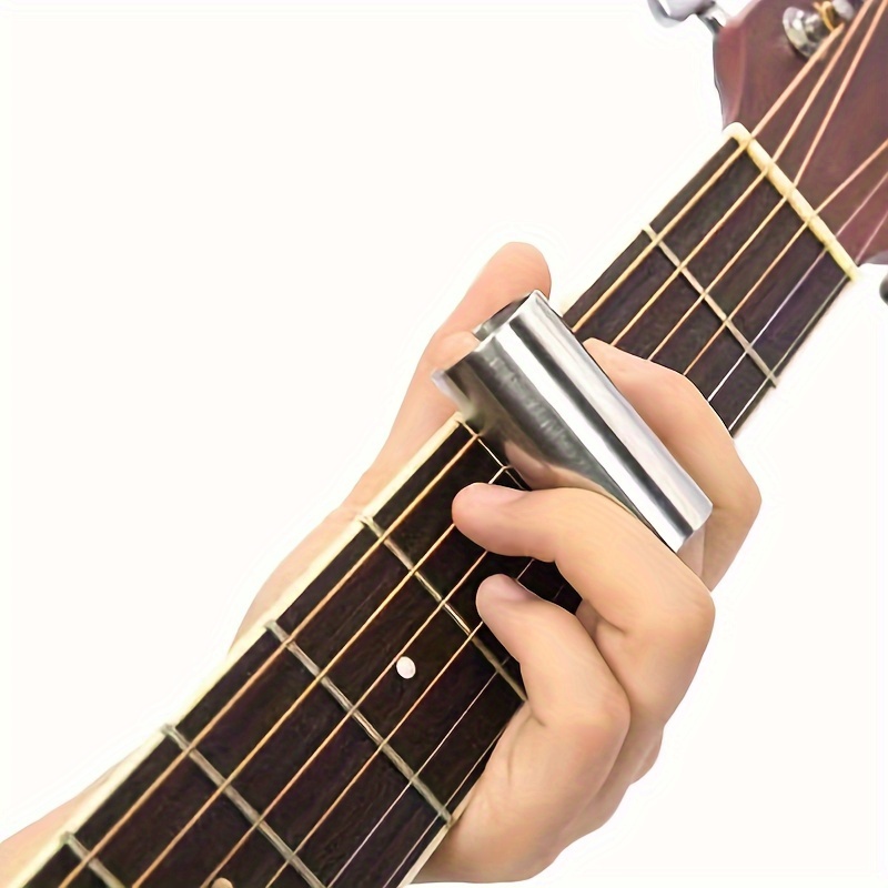1 X Guitar Glass Or Stainless Steel Slide Stick, Guitar Finger Ring, Clear Finger Sleeve, Glass Material Bakelite Guitar Skateboard Finger Sleeve.