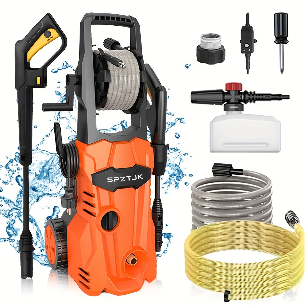 

Electric High Pressure Washer, Portable Washer, Upgraded Foam Cannon Electric Pressure Washer For Car Patio Fence Walls Gardens Yards