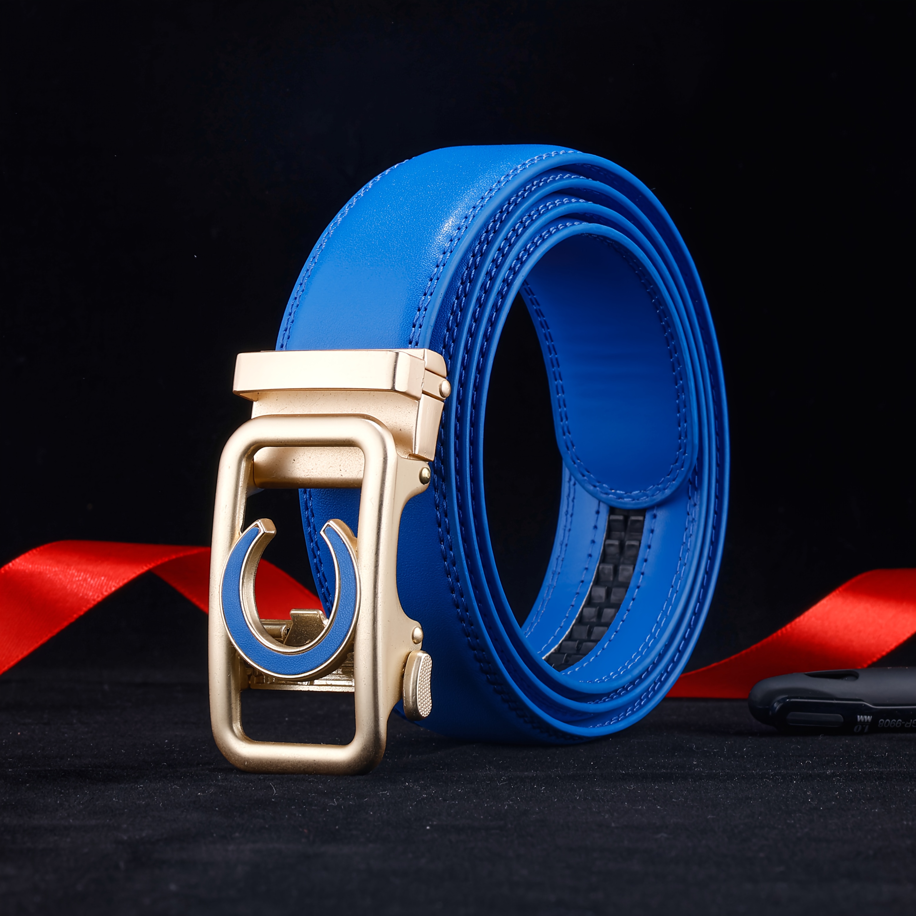 TEMU Men' Luxury Business Automatic Belt, Letter Head Decoration, Exquisite Stitching Design, Low-key Luxury Texture, Enhance Temperament And Show