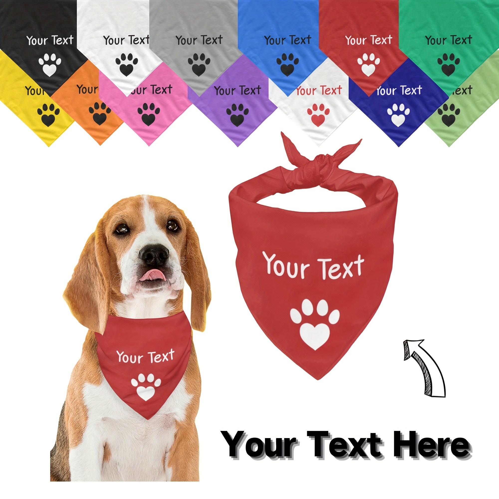 Custom Text Pet Scarf, Dog Scarf