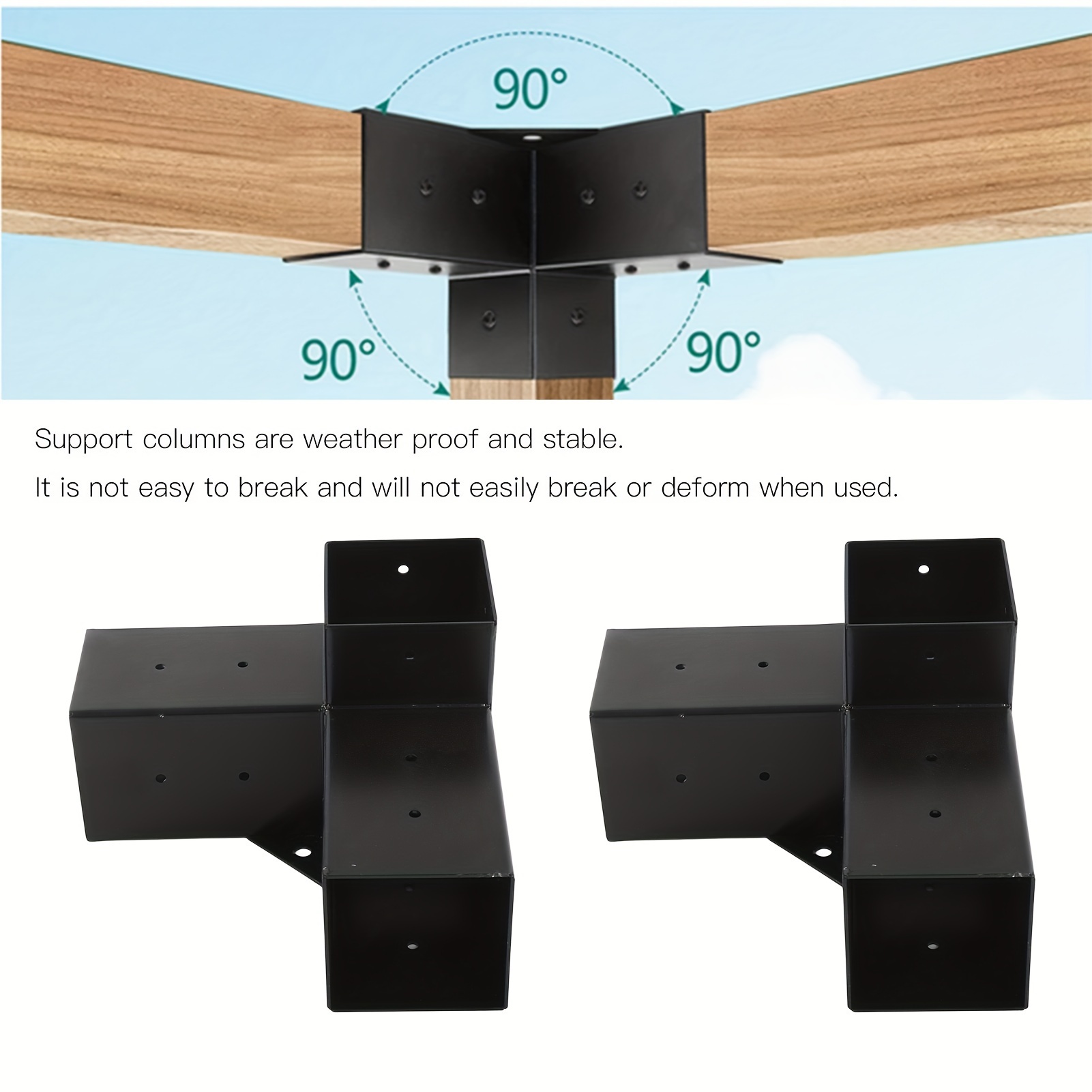 

Pergola Gazebo Brackets Kit - 3-way Right Angle Corner Bracket For Wood Beams - 4pcs - Pergola Bracket Steel Diy Elevated Wood Stand Hardware Kit For Outdoor Woodworking