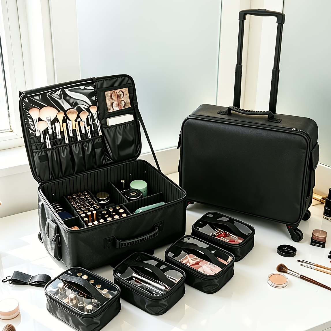 Large Wheeled Makeup Case Space Designed Professionals