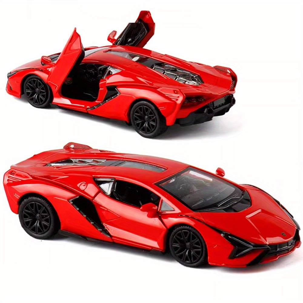 Image of Simulation 1:36 Alloy Golden For Lightning Coupe Car Model Can And Pull Back Toy Car Boy Girl Gift Holiday Christmas Birthday Gift Red