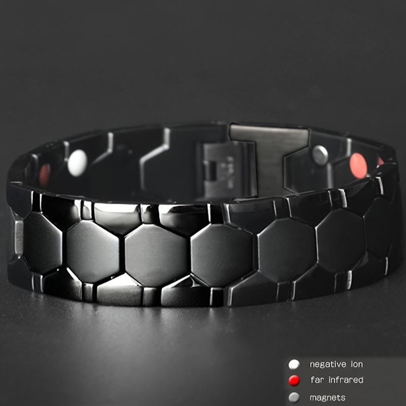 

Fashionable And Domineering Men's Bracelet - A 4 In 1 Energy Magnetic Bracelet, Exquisite And Versatile Jewelry Gift, Given To Family And Friends As A Father's Day Gift