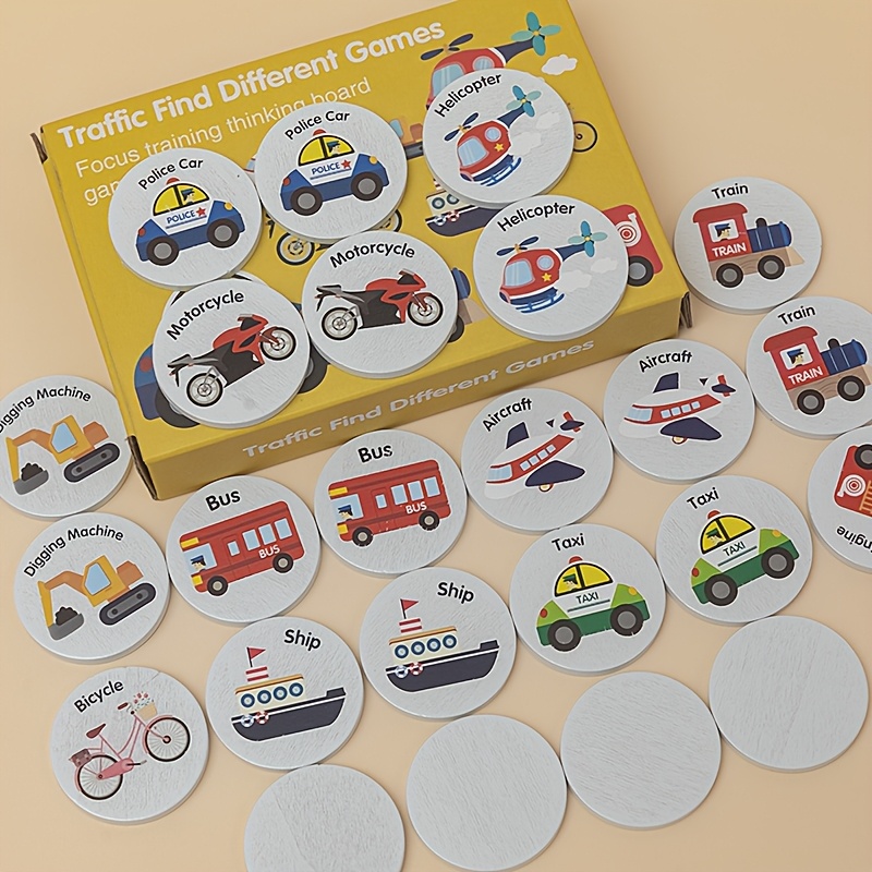 Wood Matching & Sorting Toy with Numbered Cards for Learning