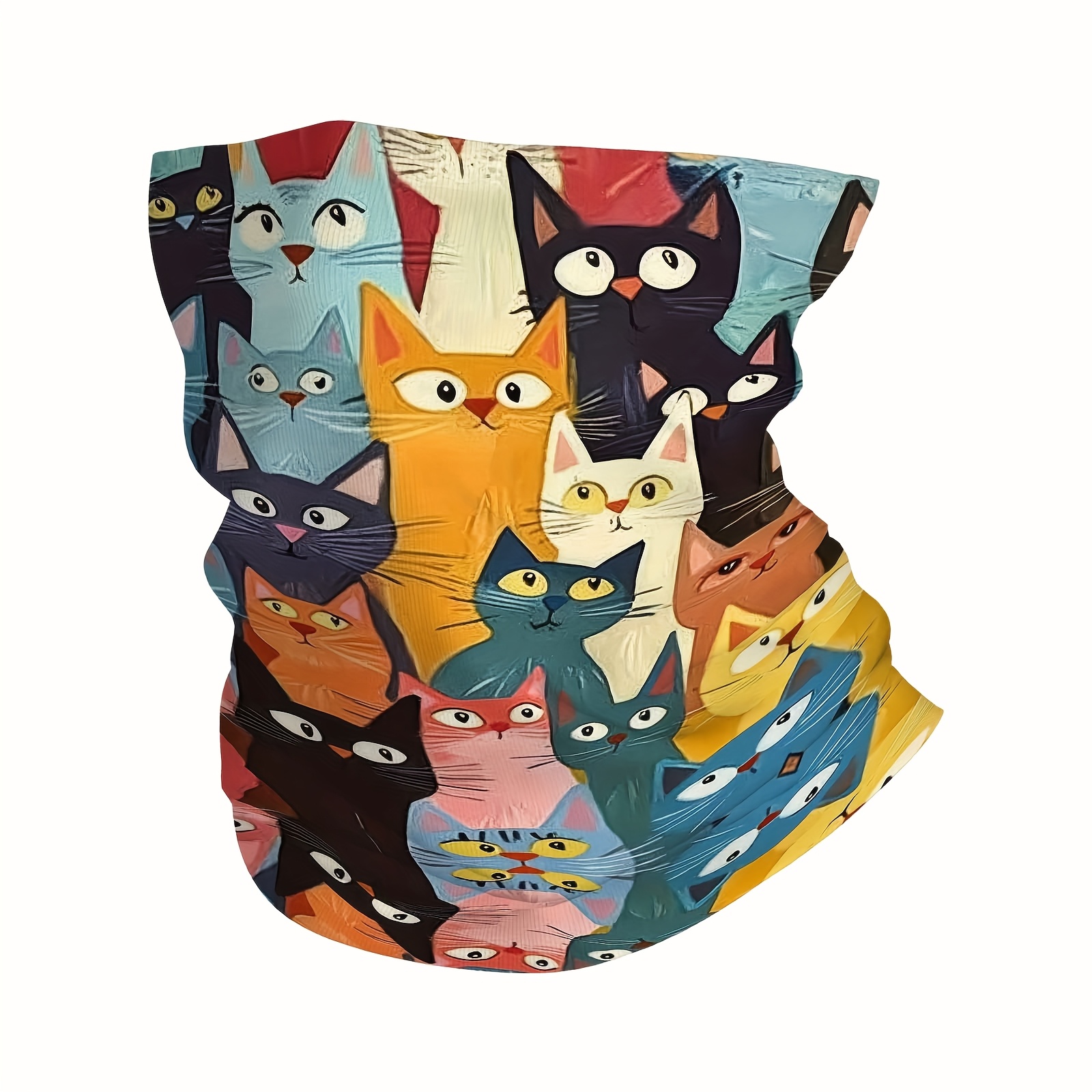 TEMU Sciarpa multifunzionale con stampa di colorati, a , design divertente, maschera per Unsix per , adatta per esterni e come foulard, riunioni di