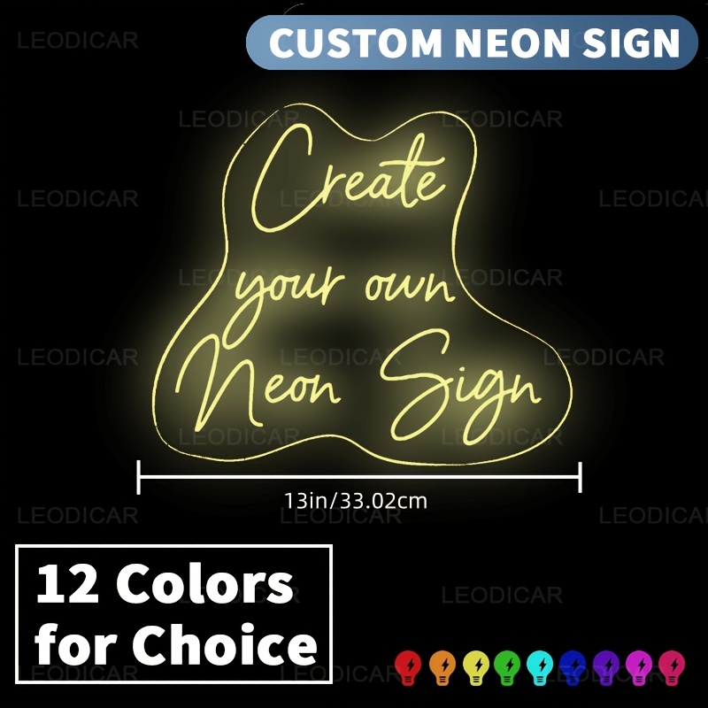 Personalized Neon Signs, Custom 3-Line Neon Sign for Events