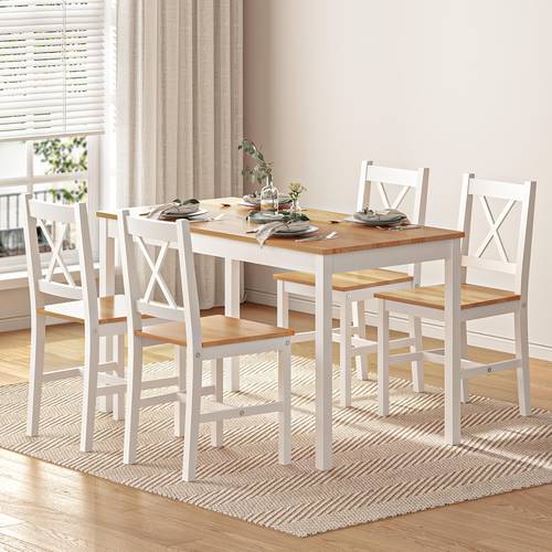 5pcs modern compact dining table set for 4 with 4 chairs space saving rectangular kitchen table suitable for small spaces apartments dorms assembly multicolor contemporary furniture for dining room