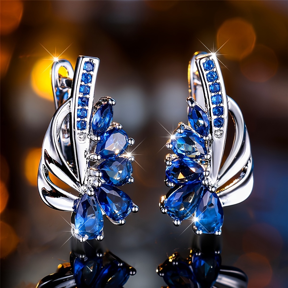Women's Luxurious Elegant Drop Earrings with Synthetic Zirconia