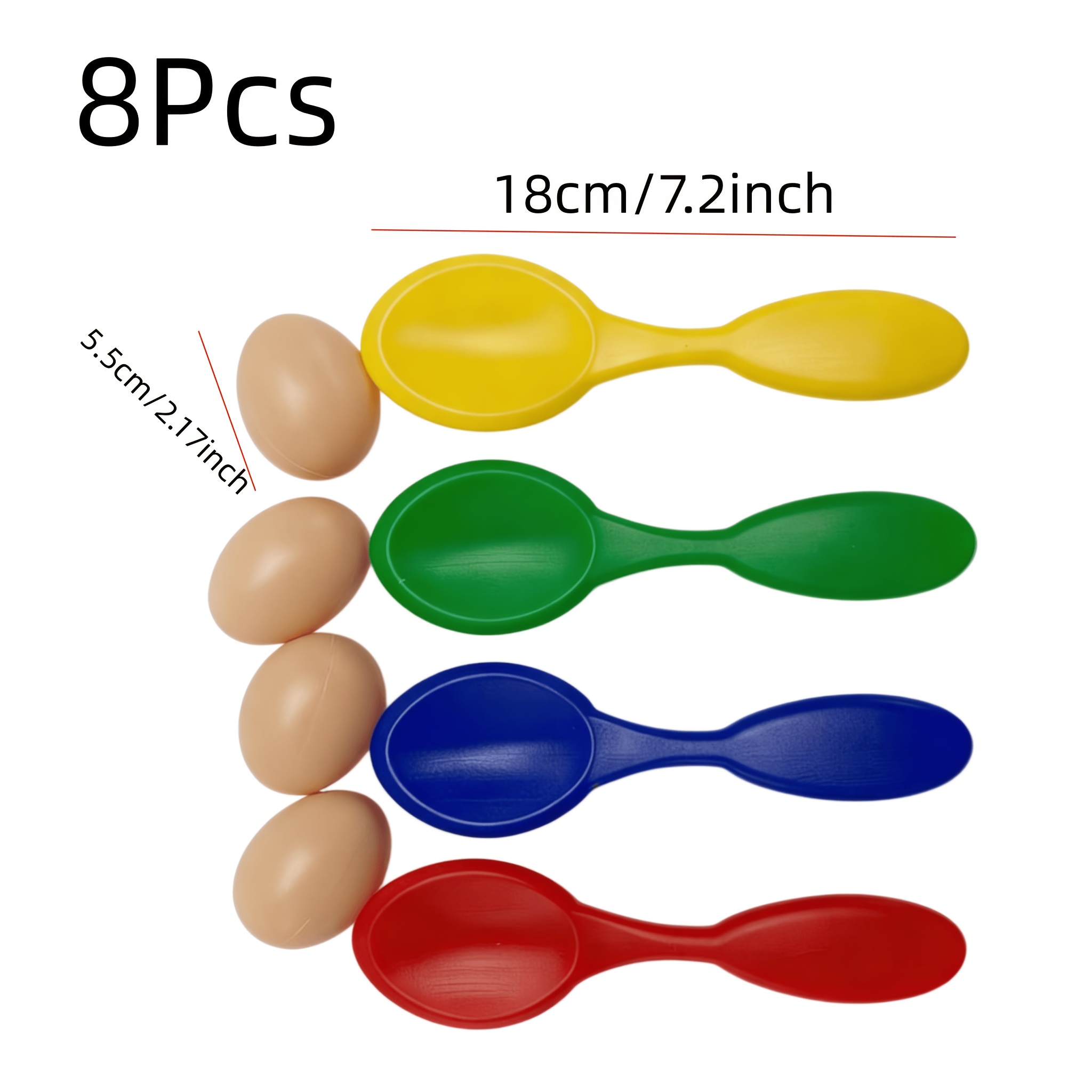 Image of 8pcs, New Balancing Egg Relay Party Supplies Set | Perfect For Carnivals, Birthday Parties, Outdoor Easter And Spring Group Activities, Sports Days, And Other Parties I Perfect For Halloween I Navidad