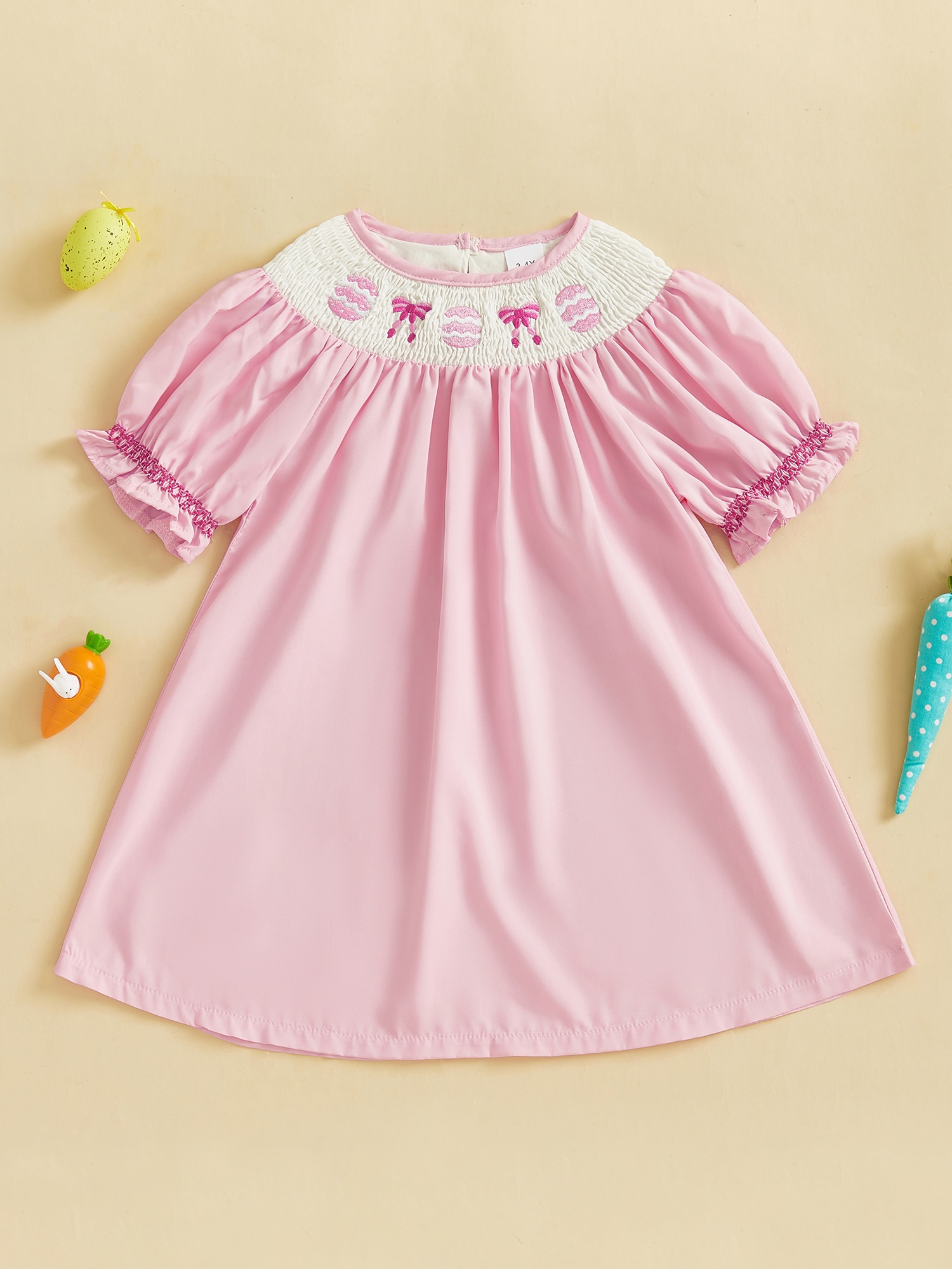 aidan mattox embroidered dress White Easter Dress with Floral Embroidery for 18-inch dolls – HL Fashions &  Gifts main image 0