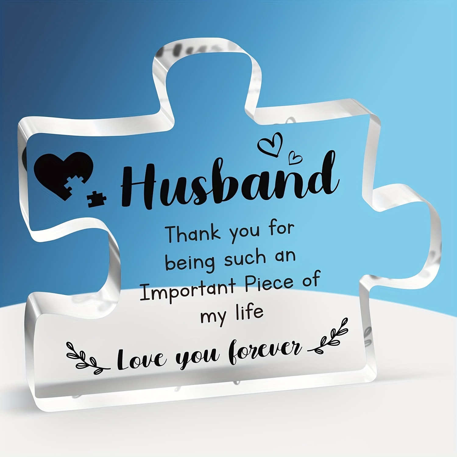 

Husband Gift - Acrylic Puzzle Tile Decoration 9.9 X 8.4 Cm - Wonderful Gift For Husband - Anniversary Birthday Valentine's Day Gift For Husband