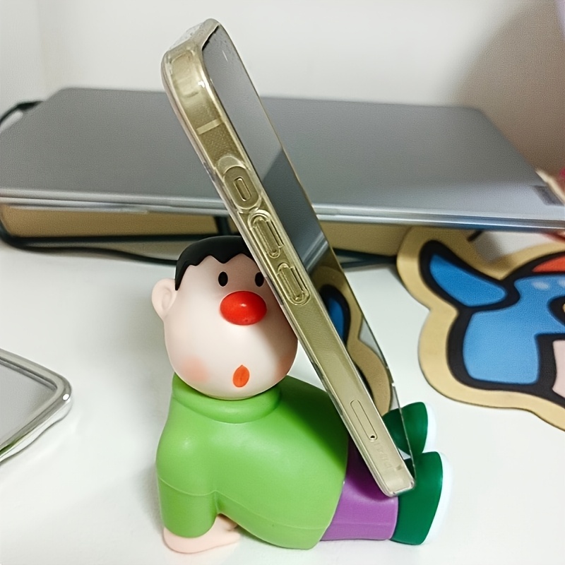 

1pc Of Cute Cartoon Phone Stand, Pvc Material, Waterproof, Suitable For Office Desks, Living Rooms, Decorative Items, Figurines, Collectibles, Dolls, And Gifts.