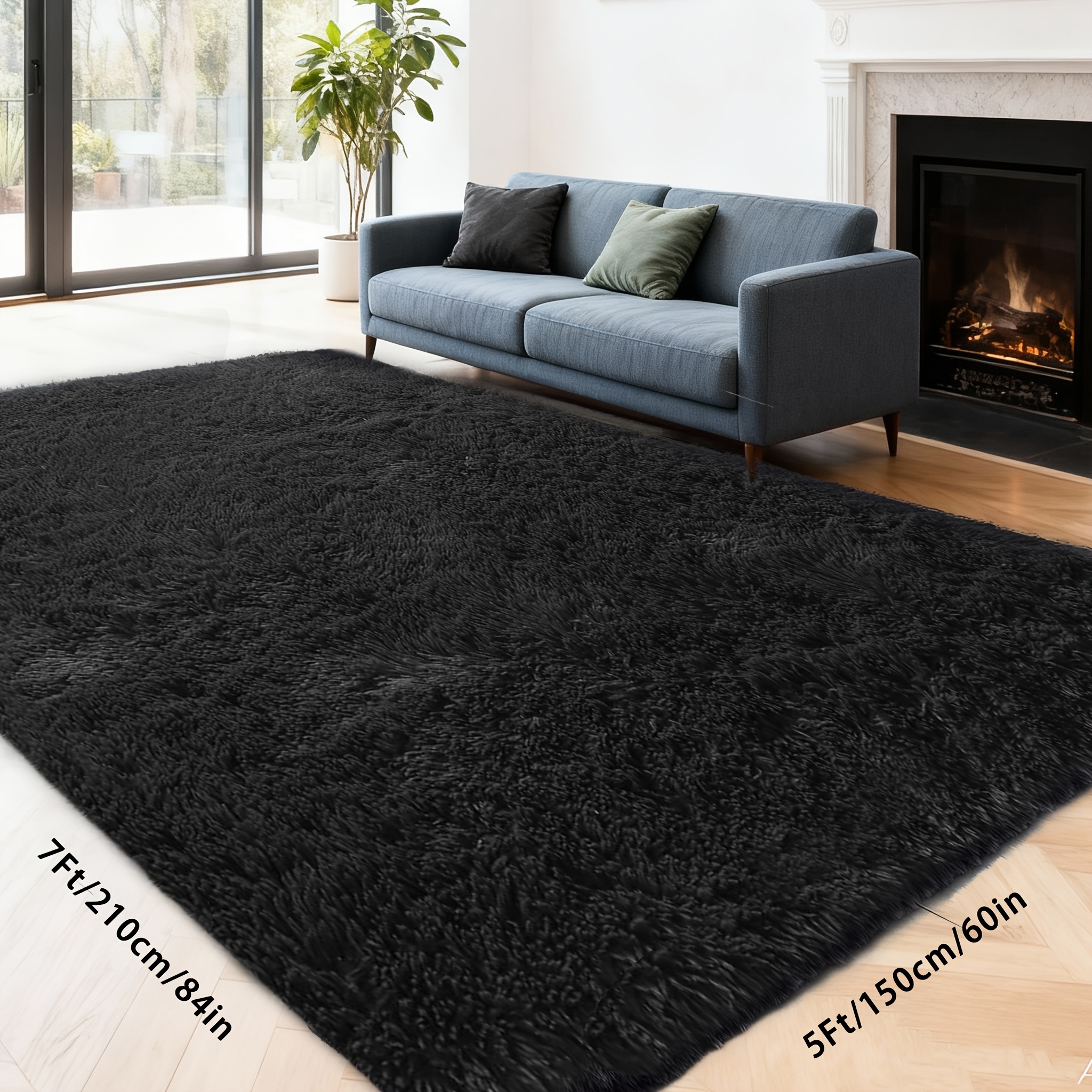 TEMU Soft Thick Plush Carpet, Fluffy And Soft, Suitable For Bedroom Indoor Carpet, Non-slip Soft Machine Washable Carpet,ideal For Bedroom, Living