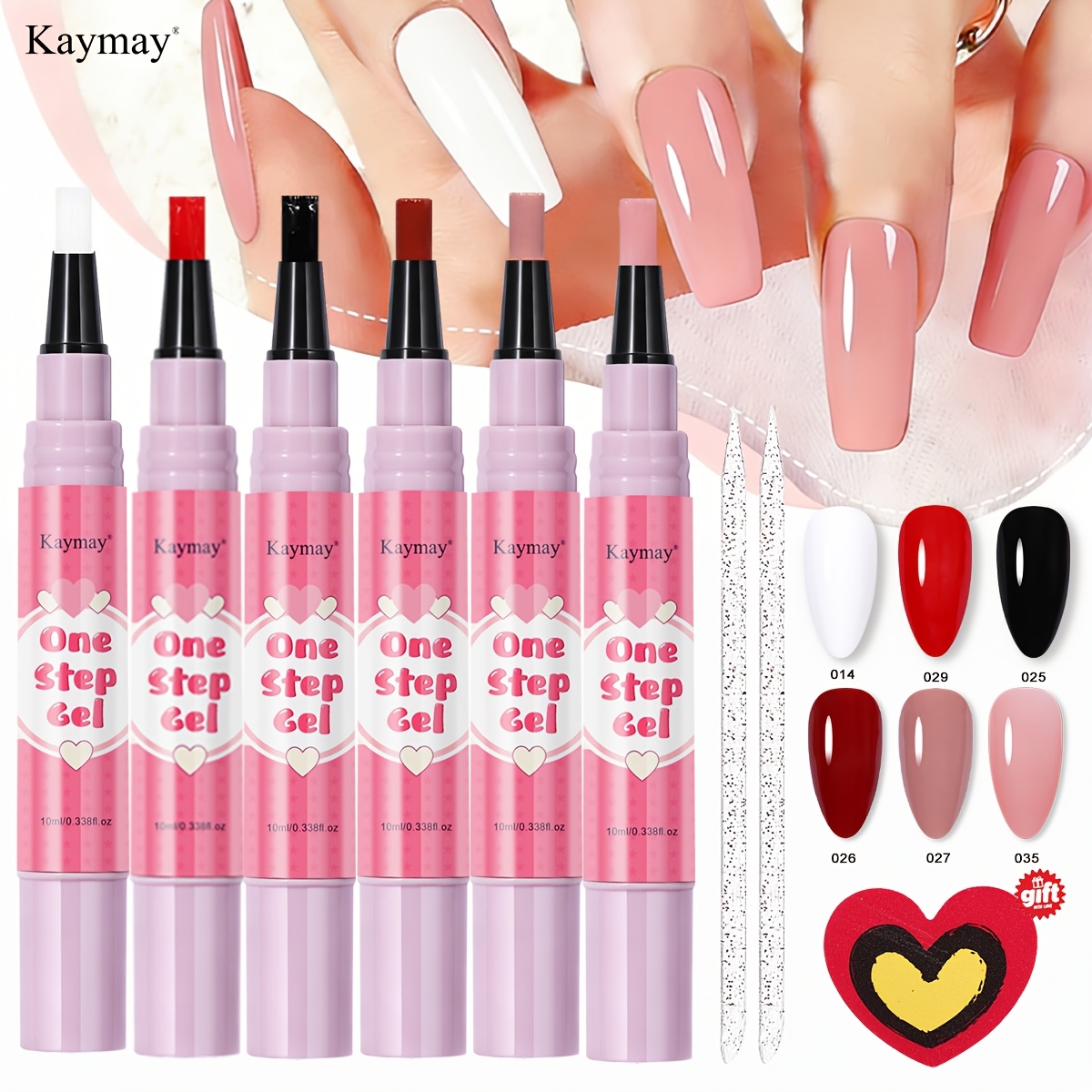 TEMU 6pcs /led Lamp Gel Polish - Instant Nail Color With Bonus Gifts, No Clumping Suitable For Fall Nail Art, Application, Cures Under Lamp For Diy &